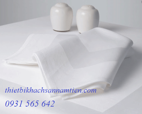 khăn ăn nhà hàng cotton ô vuông trắng