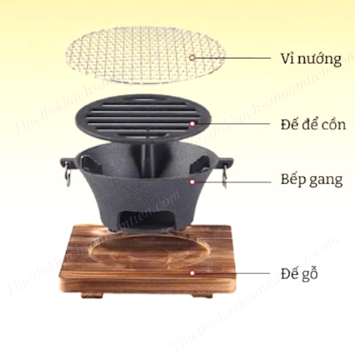 Bếp Gang Nướng Than Hoa, Cồn Cho Nhà Hàng BBQ 26cm, 23cm