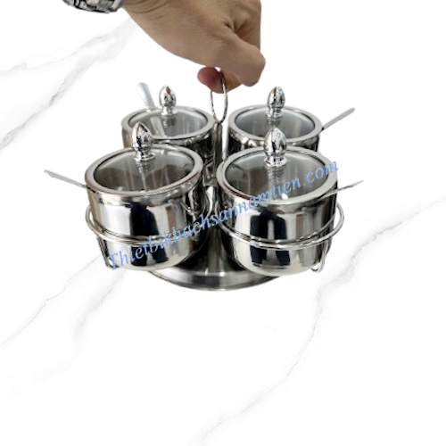 Bộ Đựng Gia Vị Bằng Inox 4 Ngăn NT0309181