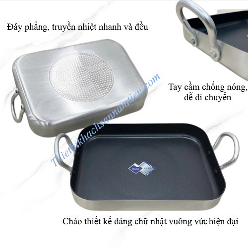 Chảo Chống Dính Chữ Nhật 2 Quai Cầm Nhỏ NT0703057 (360 x 270mm)