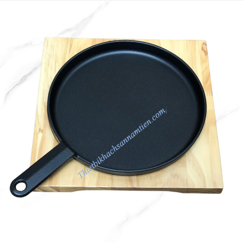 Chảo Gang Nướng, Chảo Gang Đúc Tròn 1 Tay Cầm Size 24CM