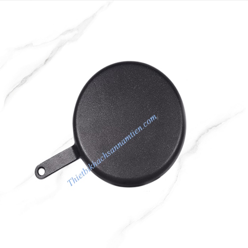 Chảo Gang Nướng Tròn 1 Tay Cấm Kèm Đế Gỗ Size 20CM