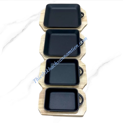Chảo Gang Vuông 1 Quai Cầm Size 20CM