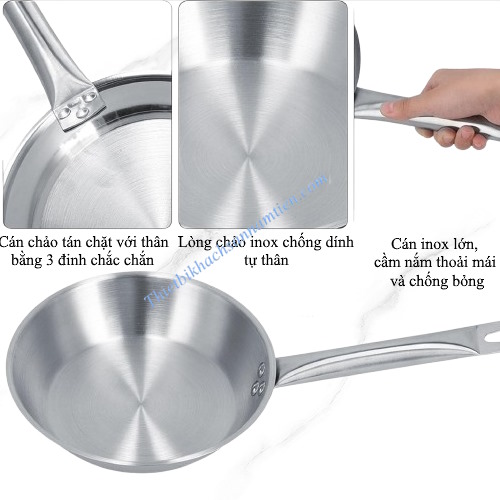 Chảo Inox 3 Đáy Cao Cấp Size 20cm NT0703061
