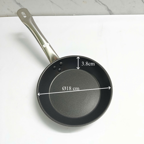 Chảo Inox 3 Đáy Chống Dính Size 18cm x 3.8cm NT0703068