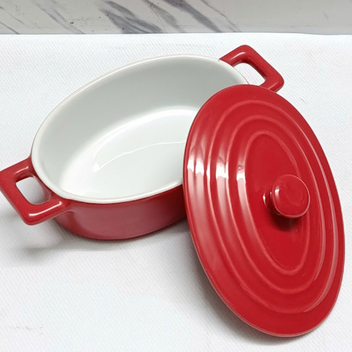 Chén Sứ Oval Có Nắp Trang Trí, Đựng Gia Vị Tiệc Buffet