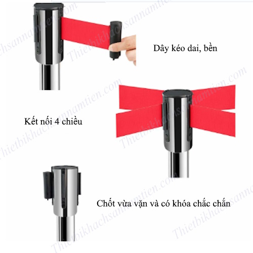 Cột Chắn Inox Dây Căng (Inox Sơn Đen Dây 3m) NT0108040