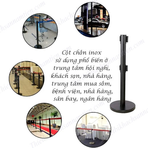 Cột Chắn Inox Dây Căng (Inox Sơn Đen Dây 3m) NT0108040