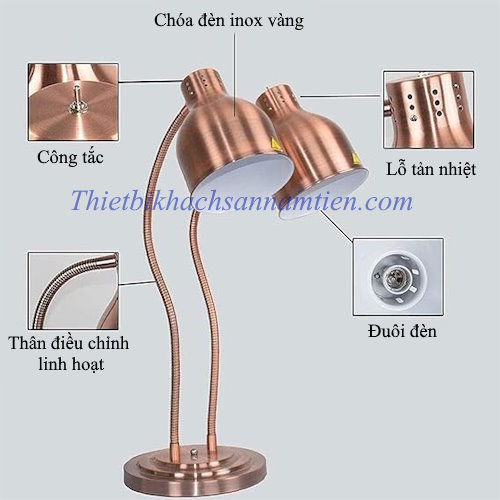 Đèn Hâm Nóng Thức Ăn 2 Bóng Màu Đồng NT0303028