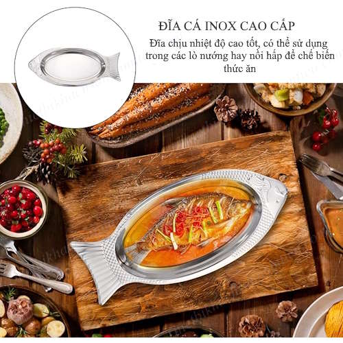 Dĩa Cá Inox Cao Cấp -  Đĩa Inox Hấp Cá