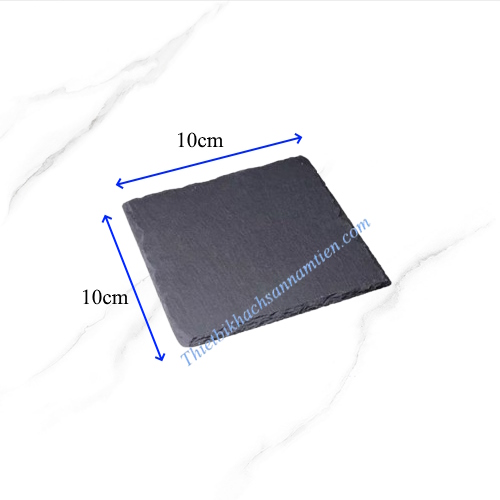 Đĩa Đá Đen Vuông Decor, Trưng Bày Thức Ăn [100*100*8mm] NT0310043