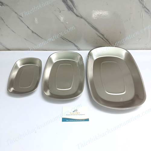 Dĩa Inox 304 Lòng Sâu Nhỏ, Dĩa Chữ Nhật Hàn Quốc NT0416043