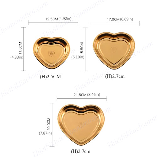 Dĩa Inox 304 Hình Trái Tim Vàng NT0416013