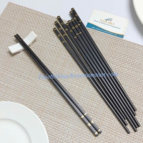 Đũa Nhựa Đen Cao Cấp Đầu Hoa Văn NT0415012