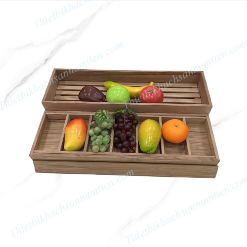 Kệ Gỗ 2 Tầng Trưng Bày Bánh, Trái Cây