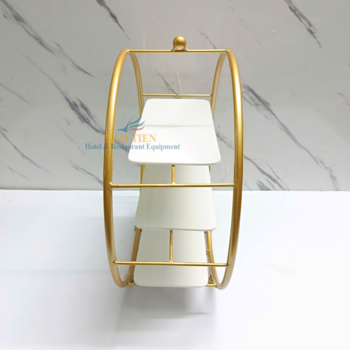 Kệ Trưng Bày Bánh 3 Tầng Tròn Cánh Cung Dĩa Sứ NT0309137