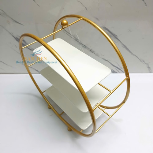 Kệ Trưng Bày Bánh 3 Tầng Tròn Cánh Cung Dĩa Sứ NT0309137