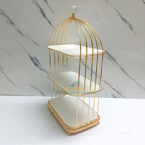 Khay Kệ Bánh Chữ Nhật 3 Tầng Dĩa Sứ NT0309136