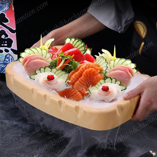 Khay Sushi, Sashimi Giả Vân Gỗ Chữ Nhật NT0318004