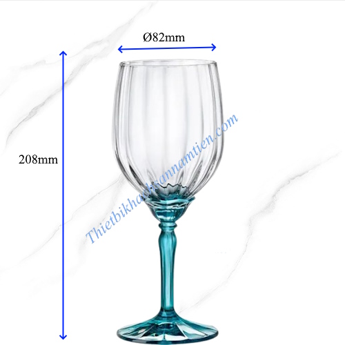 Ly Rượu Thủy Tinh Bormioli Rocco Florian 380ml  Màu Xanh 199418BCG