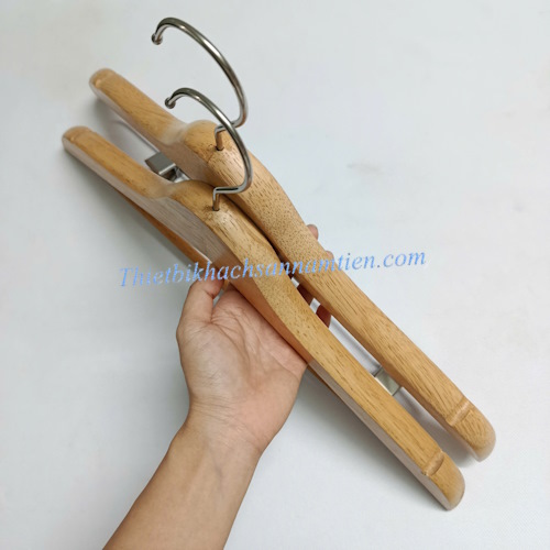 Móc Gỗ Quần Áo Dày 20mm Có Kẹp NT0206132
