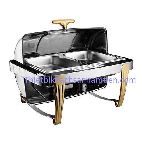 Lò Hâm Buffet Chữ Nhật 1 2 3 Ngăn Chân Vàng Nắp PC NT0301066