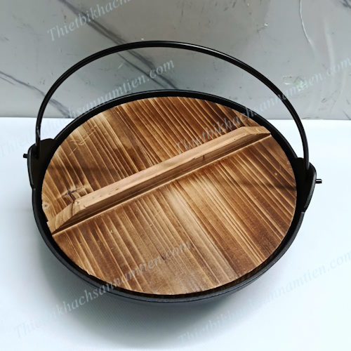 Nồi Gang Chống Dính Nắp Gỗ NT0710006