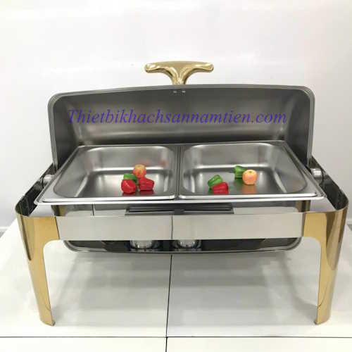 Nồi Hâm Buffet Chữ Nhật Inox Vàng NT0310051