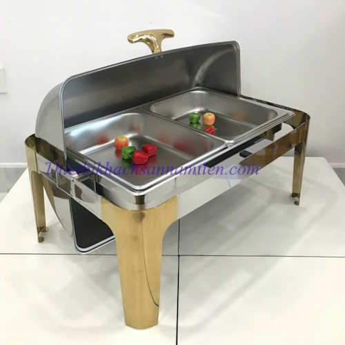 Nồi Hâm Buffet Chữ Nhật Inox Vàng NT0310051