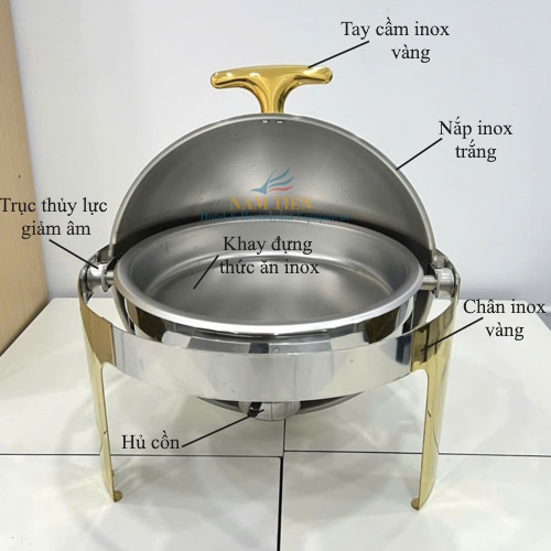 Nồi Hâm Buffet Tròn Inox Vàng NT0301052