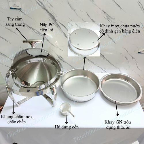 Nồi Hâm Buffet Tròn Nắp Kiếng NT0301050