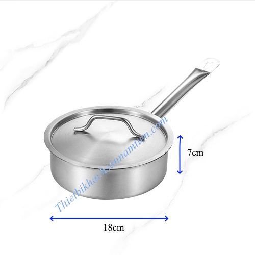 Nồi Nấu Sốt Inox 3 Đáy Thân Thấp Size 180 x H70mm NT0702053
