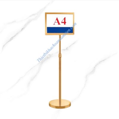 Bảng Thông Tin, Thông Báo, Chỉ Dẫn 2 Mặt Điều Chỉnh Độ Cao A4 Mạ Vàng NT0107062