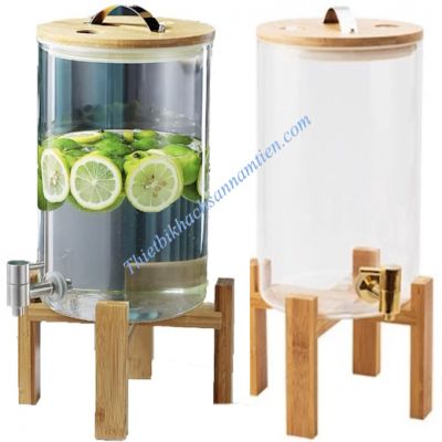 Bình Nước Trái Cây Thủy Tinh Chân Gỗ 8L NT0312055