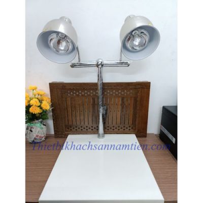 Đèn Hâm Nóng Thức Ăn 2 Bóng Inox Đế Đá Chữ Nhật