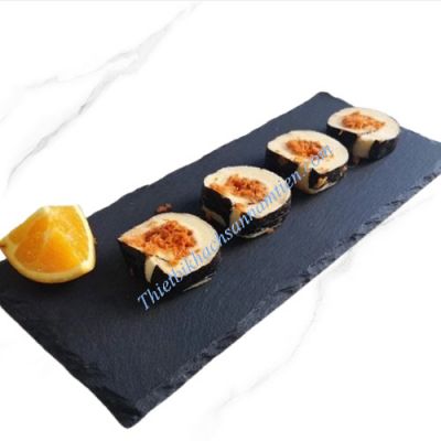 Đĩa Đá Đen, Tấm  Đá Phiến Decor Tiệc Buffet [500 x x300x 8mm] NT0310042