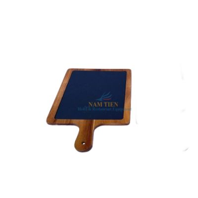 Đĩa Đá Đen Thớt Gỗ Chữ Nhật Có Tay Cầm 36*24Cm NT0309148