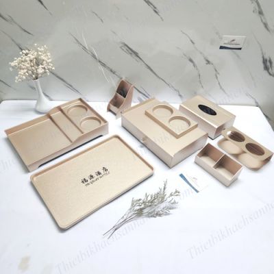 Khay Amenities Màu Vàng Đồng - Đựng Đồ Tiêu Hao Khách Sạn