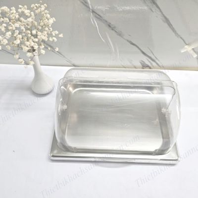 Khay Inox Trưng Bày Thức Ăn Tiệc Buffet Nắp PC Sâu 25mm NT0310017