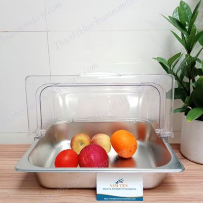 Khay Inox Trưng Bày Thức Ăn Buffet Chữ Nhật