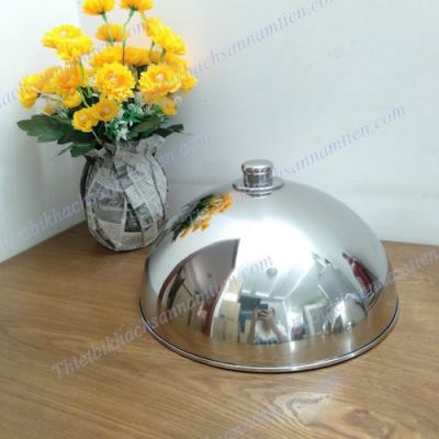 Nắp Đậy Thức Ăn Inox Núm Trắng NT0311016