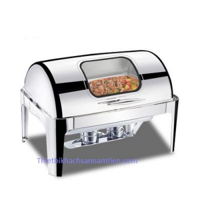 Nồi Hâm Buffet Nắp Kính Chữ Nhật 1 Ngăn