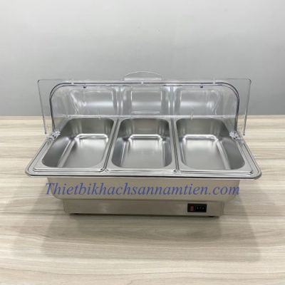 Nồi Buffet Điện Nắp PC 3 Ngăn