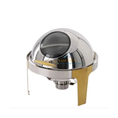 Nồi Hâm Buffet Tròn Chân Vàng Nắp Kính Mở 180 Độ NT0301133