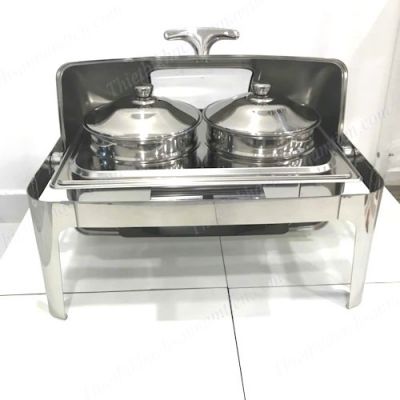 Nồi Hâm Soup, Cháo Buffet HCN 2 Ngăn Nắp Kính NT0315014