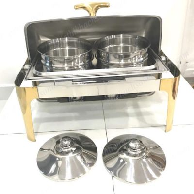 Nồi Hâm Soup, Cháo Đôi Chân Inox Vàng Dung Tích 9L NT0315012