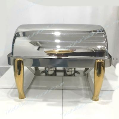 Nồi Hâm Buffet Chữ Nhật 1 Ngăn Chân Vàng Nắp Xoay 180 NT0301129-1