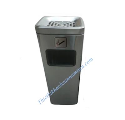 Thùng Rác Gạt Tàn Inox Hình Chữ Nhật Màu Xám NT0103075