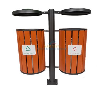 Thùng Rác Gỗ 2 Ngăn Ngoài Trời NT0104013