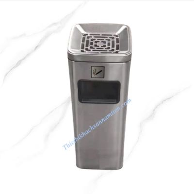 Thùng Rác Inox Gạt Tàn Chữ Nhật Cao Cấp NT0103073